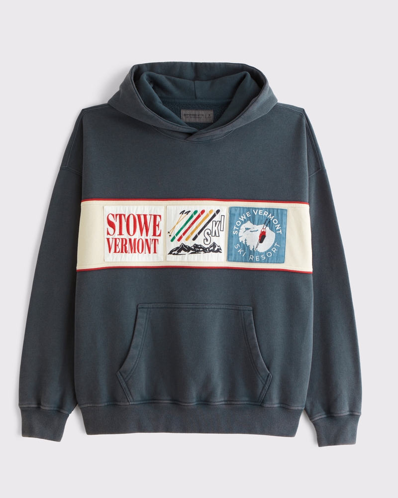 Ski Patches Graphic Popover Hoodie