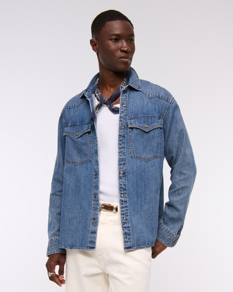 Denim Button-Up Shirt