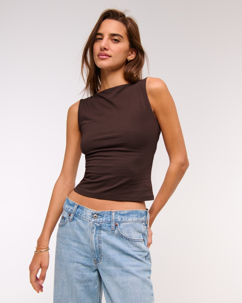 Draped Cowl Hardware Back Top