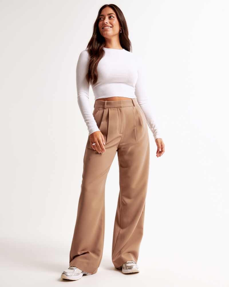 Curve Love A&F Sloane Tailored Wide Leg Pant - Image 45