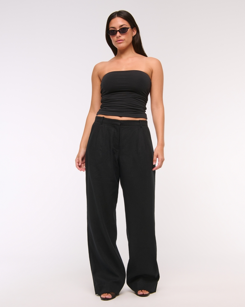 Curve Love A&F Sloane Low Rise Tailored Linen-Blend Pant - Image 13