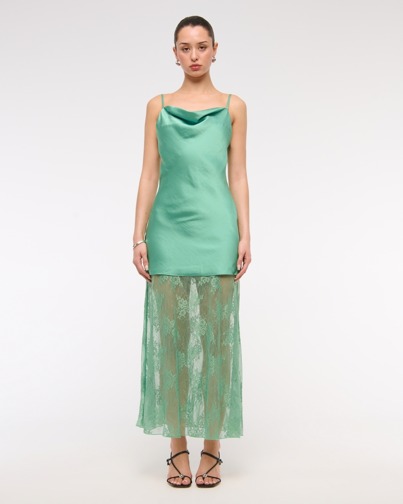 Cowl Neck Lace Maxi Dress - Image 7