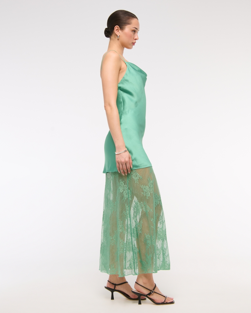 Cowl Neck Lace Maxi Dress - Image 9