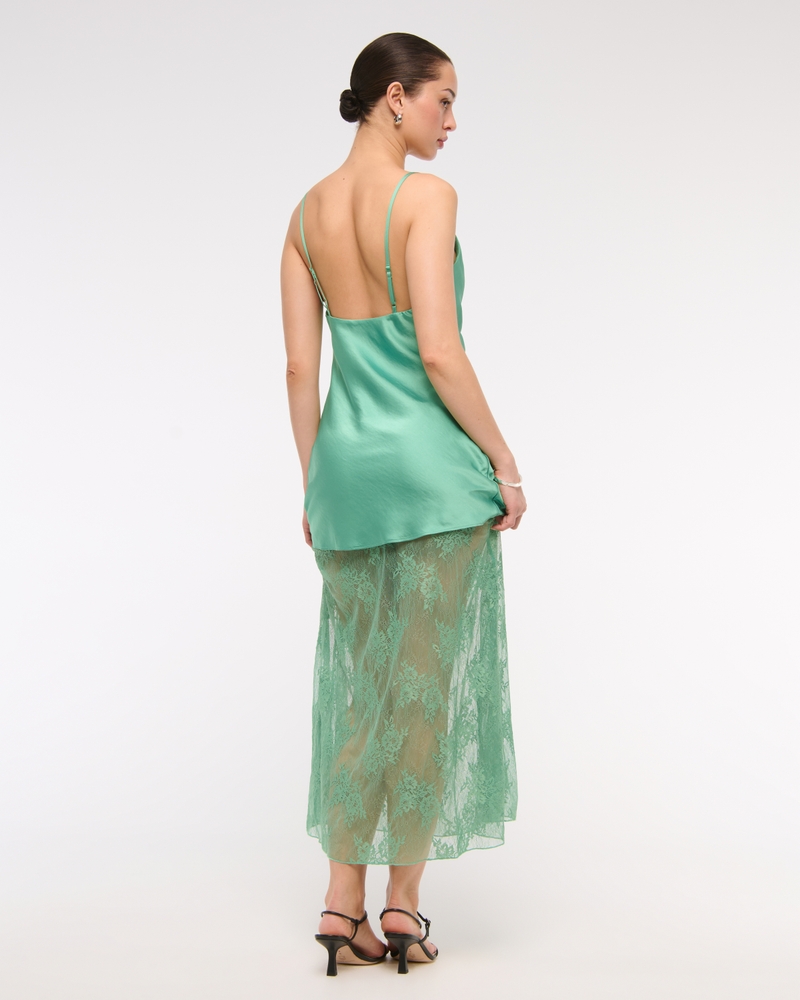 Cowl Neck Lace Maxi Dress - Image 10