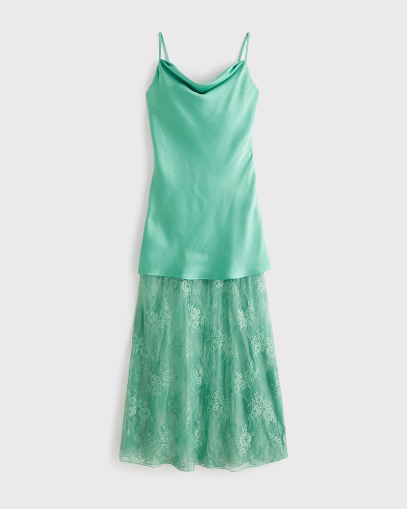 Cowl Neck Lace Maxi Dress - Image 11