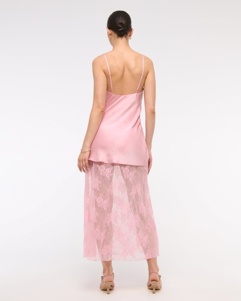 Cowl Neck Lace Maxi Dress - Image 3