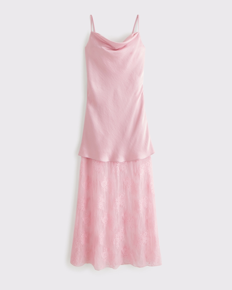 Cowl Neck Lace Maxi Dress - Image 5