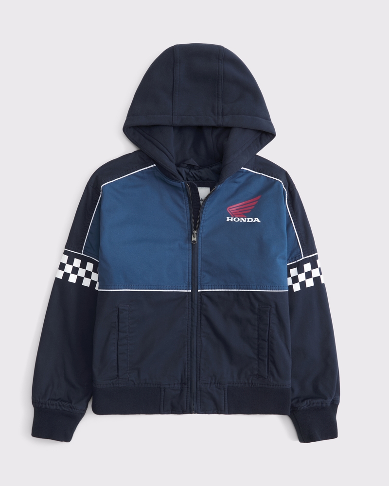 honda racing hooded bomber jacket
