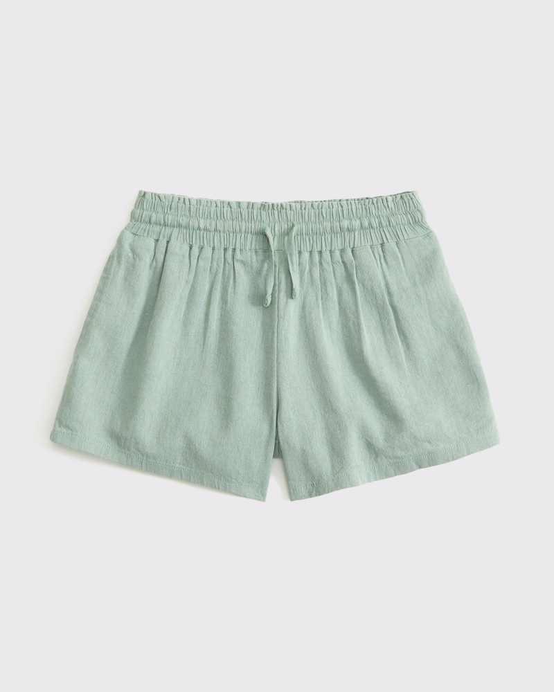 linen-blend pull-on shorts - Image 2