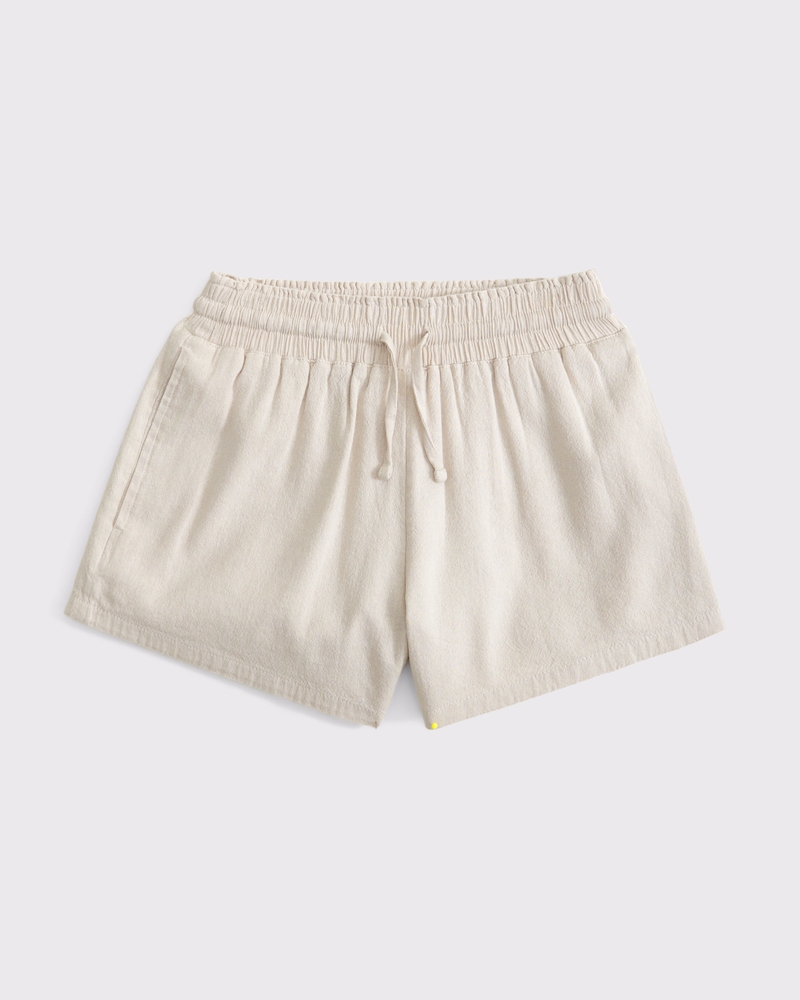 linen-blend pull-on shorts - Image 3